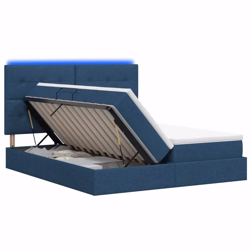 Letto con contenitore e illuminazione LED blu vidaXL con materasso L/P/H: 180 x 200 x 7 cm – 2