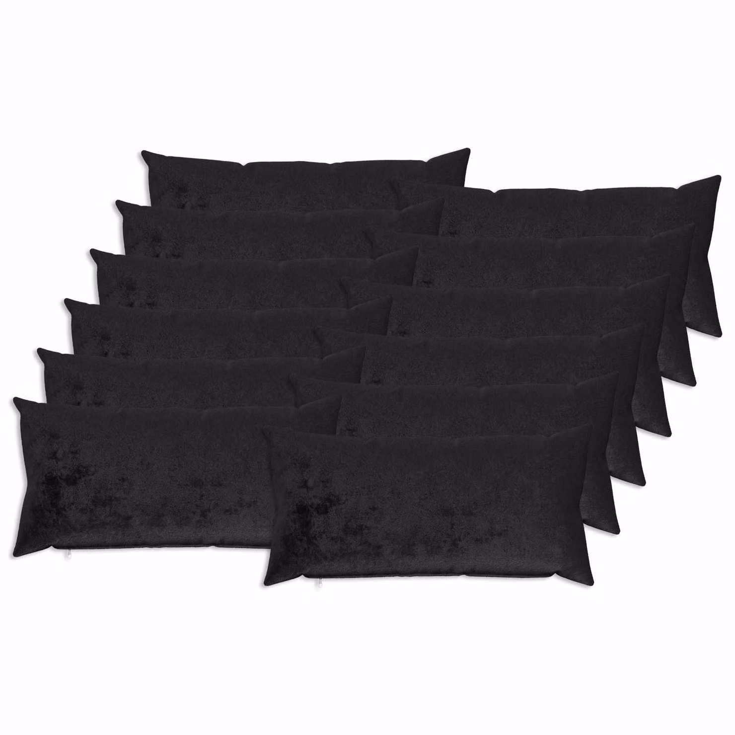 Set di 12 federe vidaXL HEERLEN in flanella nera, L 40 cm x P 80 cm