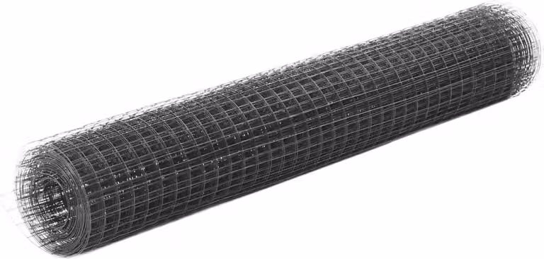 Maison Exclusive - Recinzione in Rete per Pollaio in Acciaio e PVC 25x1 m Grigia