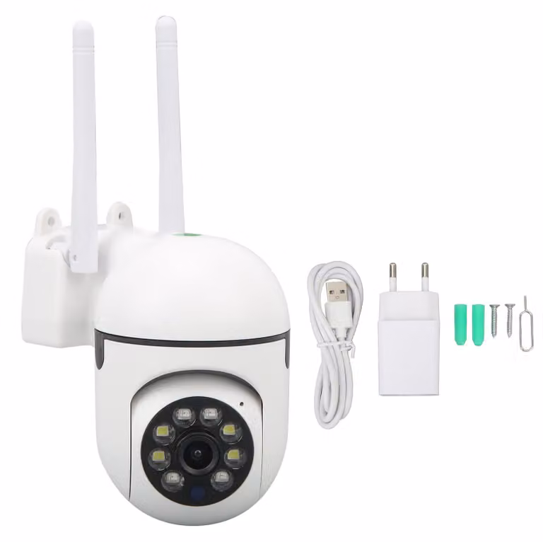 Telecamera di sicurezza intelligente, wireless, con Wi-Fi, per la videosorveglianza interna, visione notturna a infrarossi, con spina di tipo europeo