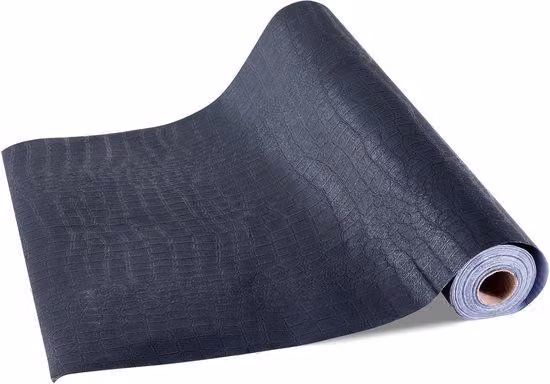 Nastro adesivo, 40 cm x 10 m, motivo a righe nere, impermeabile e autoadesivo, facile da applicare e da pulire, rotolo di vinile decorativo per camere da letto, cucine, uffici o bagni