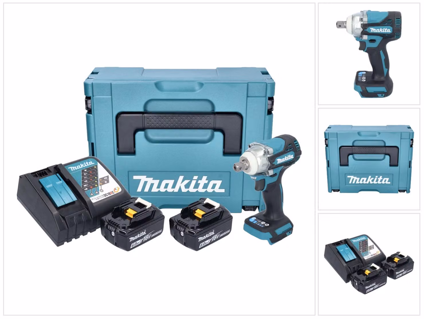Avvitatore a impulsi a batteria Makita DTW 301 RGJ 18 V 330 Nm 1/2" brushless + 2x batteria ricaricabile 6,0 Ah + caricabatterie + Makpac