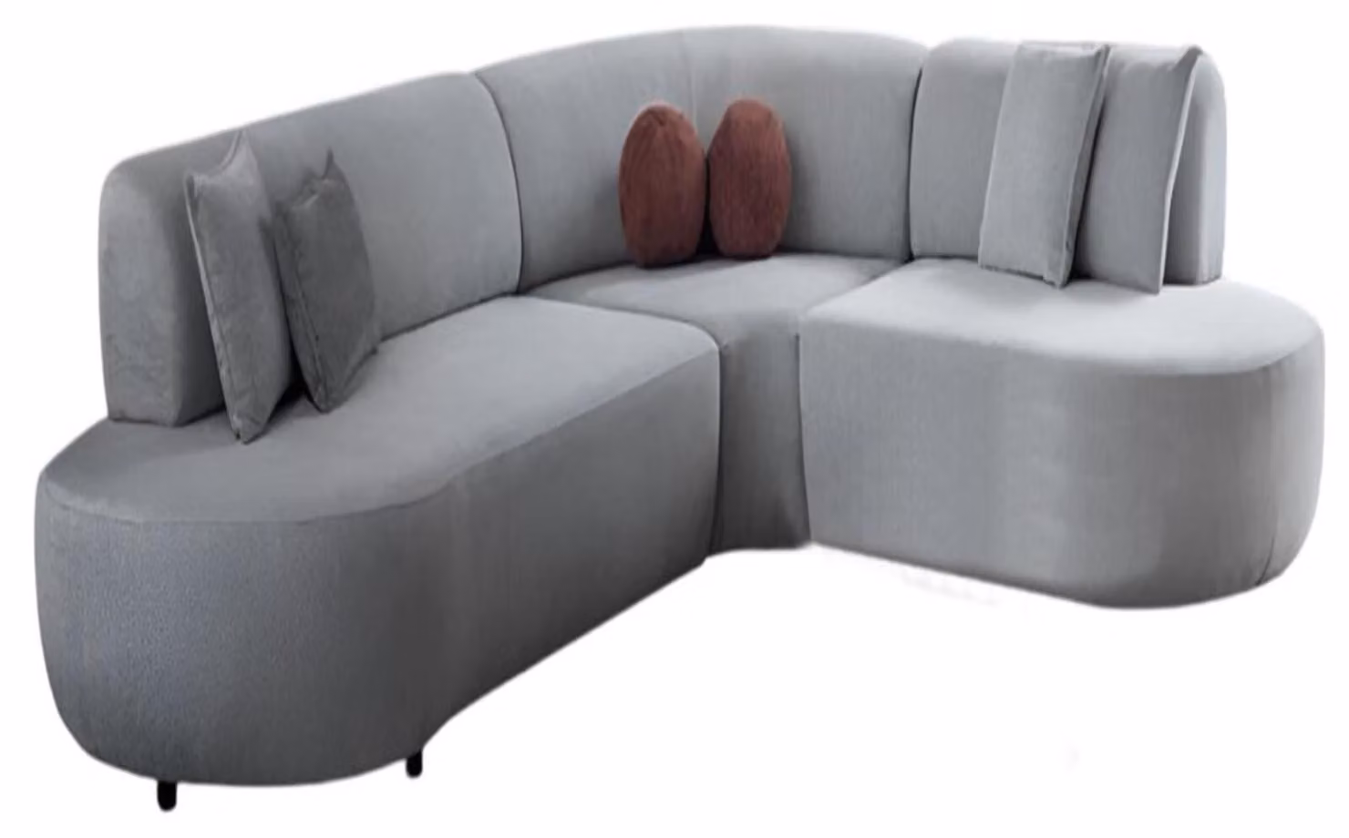 Graues Ecksofa Luxuriöse Wohnzimmer L-Form Textilsofa Edle Couchen