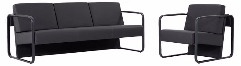 Sofas 3-Sitzer Sofagarnitur 2tlg Leder Büromöbel Sofa Polster Sessel