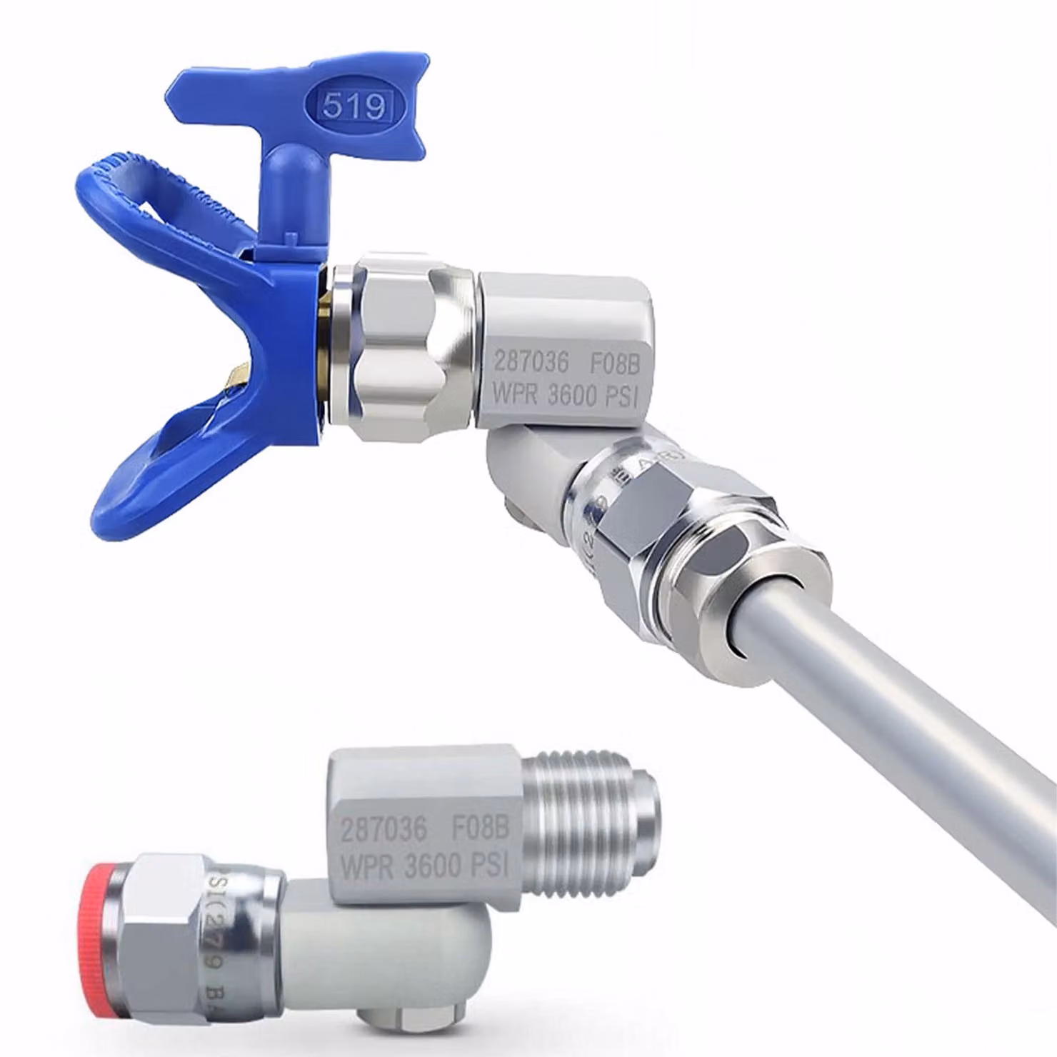 Rosfix Giunto Girevole da 7/8" – Adattatore a 360° per Spruzzatore di Vernice Airless | Alluminio, Protezione Dalle Perdite, Rigidità Regolabile