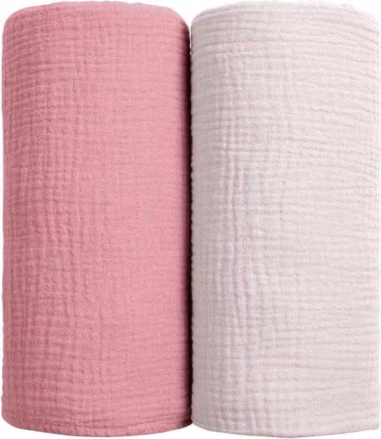 Set di lenzuola in morbido cotone per materassi gonfiabili - Traspiranti e versatili - Confezione da 2 (rosa)