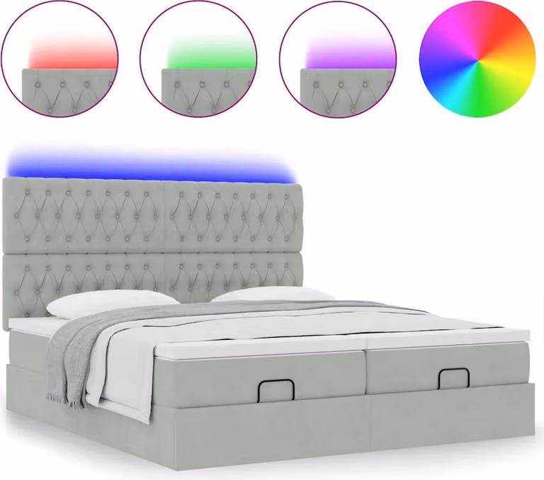 Struttura Letto Pouf con Materassi 180x200 cm Velluto