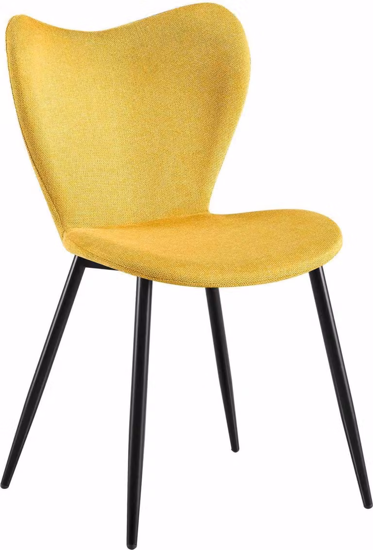 Sedia da pranzo moderna gialla - tessuto in velluto - comoda ed ergonomica - portata 150 kg
