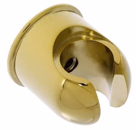 Supporto per soffione doccia - rotondo - in ottone con finitura dorata