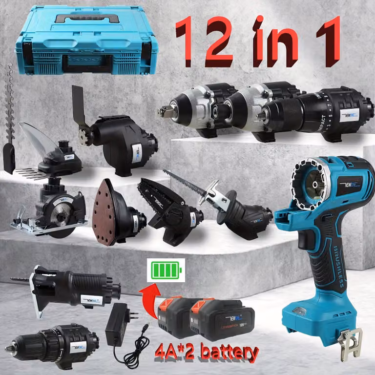 Trapano multifunzione a 18V - Avvitatore a batteria - Sega circolare - Sega a nastro - Utensile oscillante