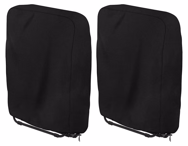 Copertura protettiva per sedie pieghevoli, 2 pezzi, impermeabile, antivento, anti-UV, tessuto Oxford 420D, 110x71 cm, colore nero