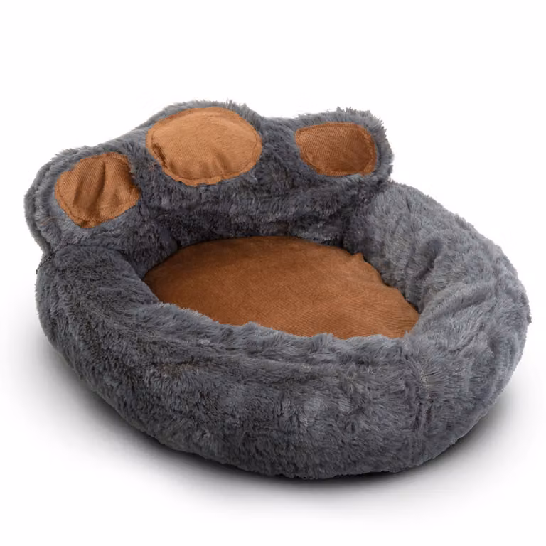 Lettino per cani a forma di zampa Yummie - Taglia XL (73 x 80 cm) - Grigio/Bruno