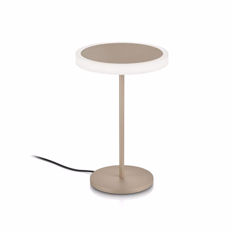 Knapstein Lampada da tavolo a LED Tilda, dimmerabile, Crema / Ambra, Soggiorno / Sala da pranzo, Metallo, Lampada da tavolo LED