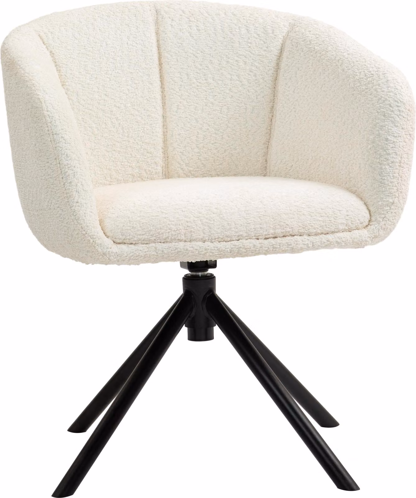 Poltrona da salotto Poltrona girevole Poltrona relax imbottita e trapuntata con gambe in acciaio, poltrona imbottita effetto velluto Sedia da trucco per camera da letto Beige, beige, 100% poliestere, 56,00 cm, 86,00 cm