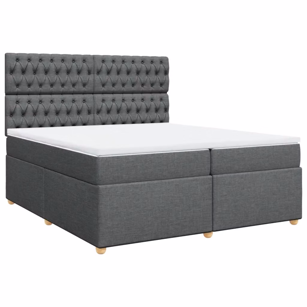Letto Ibrido vidaXL con Giroletto a Molle e Materasso Grigio e Bianco L/P: 200 x 200 cm – 2