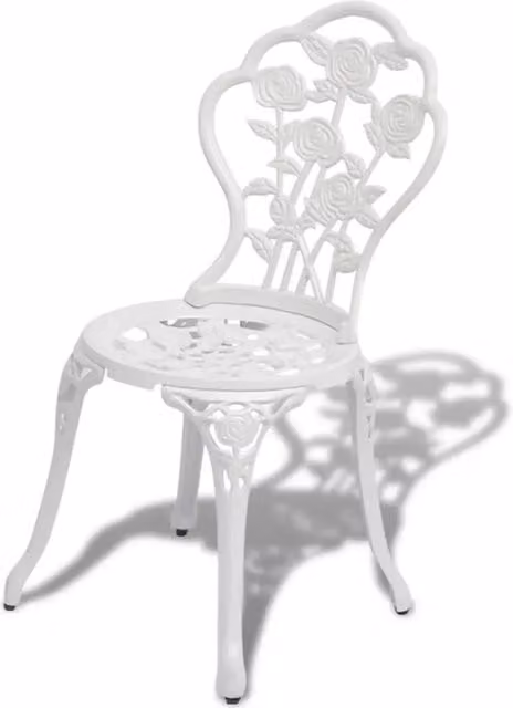 Set di 2 sedie da bistrot vidaXL in alluminio pressofuso bianco resistente alle intemperie per giardino, balcone e terrazza