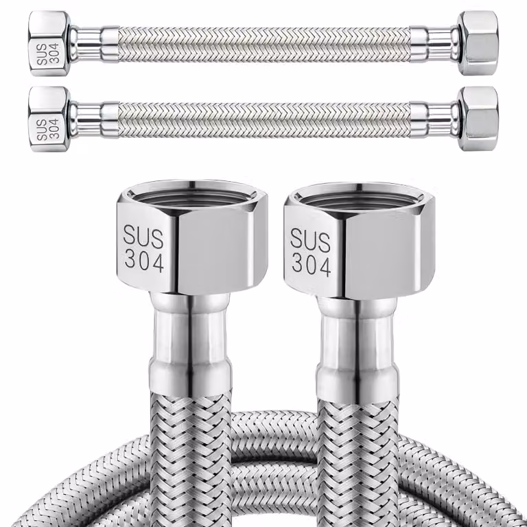 2 tubi flessibili da 1/2 pollice (filettatura esterna) x 1/2 pollice (filettatura interna), lunghezza 30 cm
