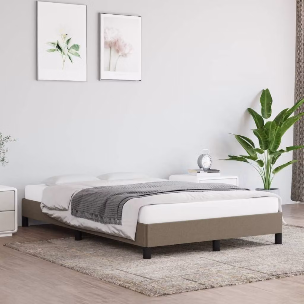 The Living Store struttura letto taupe 120x200 cm in tessuto