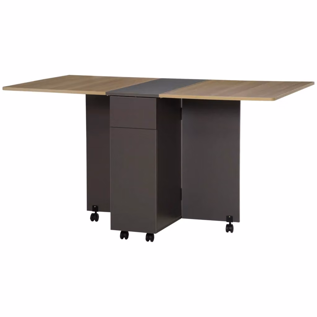 Tavolo da pranzo pieghevole XYLO con 2 cassetti in truciolato, ideale per 6 persone, L: 140 cm, P: 76 cm, H: 76 cm – 2