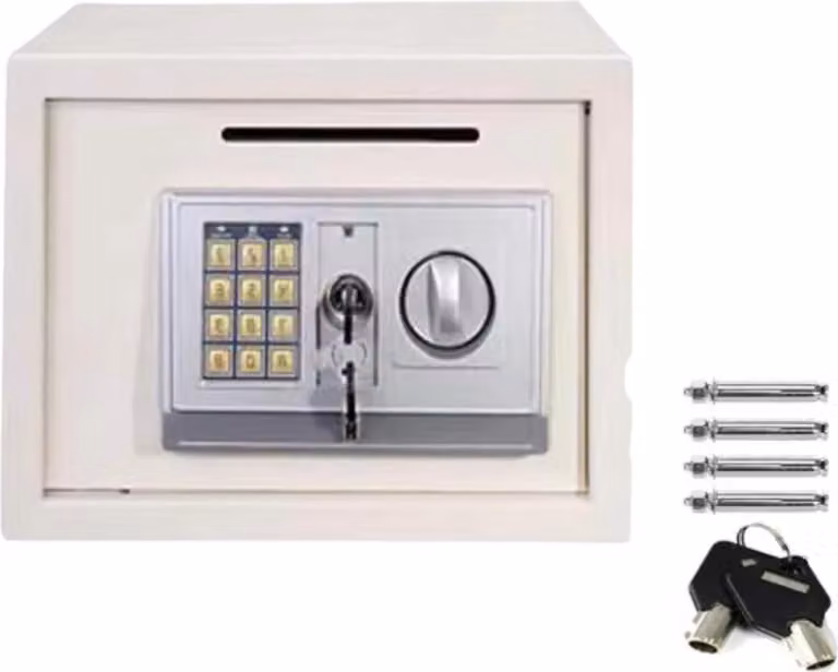Cassaforte digitale di sicurezza Tavien - 16L - Per casa, ufficio e hotel - Con 2 chiavi di emergenza - Per denaro e documenti