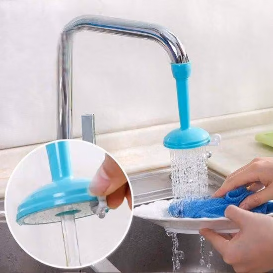 Prolunga per rubinetto da cucina, rubinetto girevole a 360 gradi per lavello, accessori per rubinetti da cucina, prolunga universale per rubinetto girevole, 10,5 x 6,5 cm, blu.