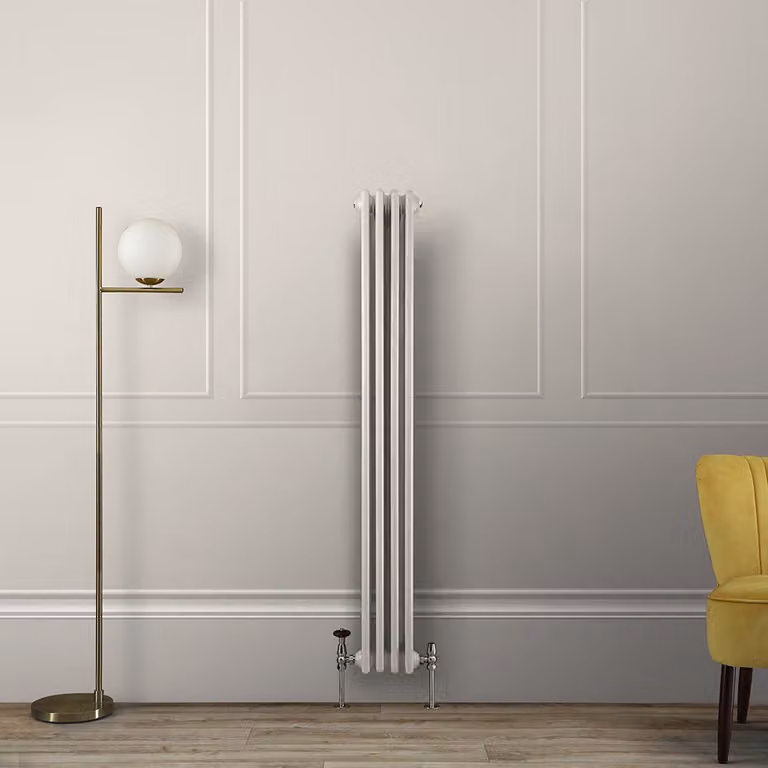 Radiatore Tradizionale Verticale a Doppia Colonna - Bianco (Pearl White) - 1500mm x 200mm - Regent