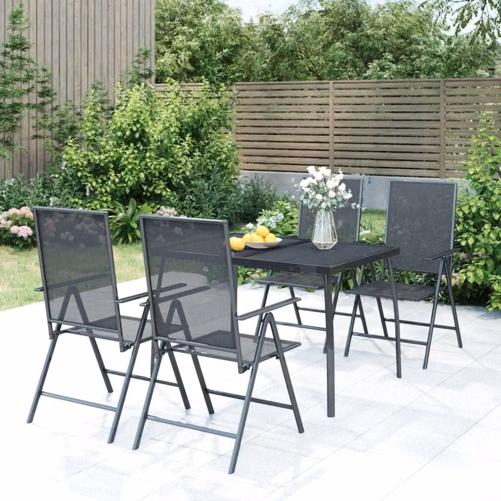 Maison Exclusive - Set da pranzo da giardino 5 pezzi in acciaio antracite
