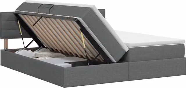 Letto con Contenitore 2 pz Grigio Scuro Pelle Sintetica 3458896