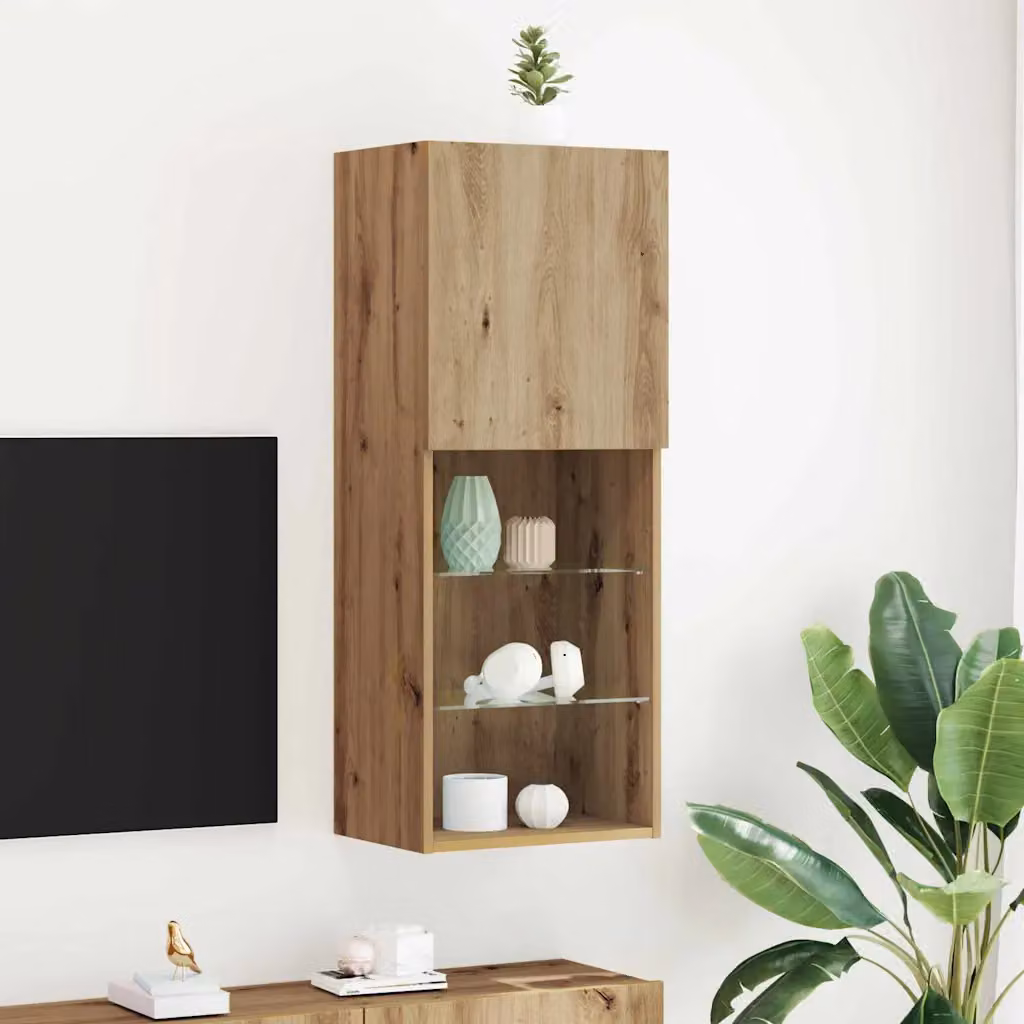 Set mobile TV moderno vidaXL in rovere artigianale marrone L/P/H: 40,5 x 30 x 102 cm