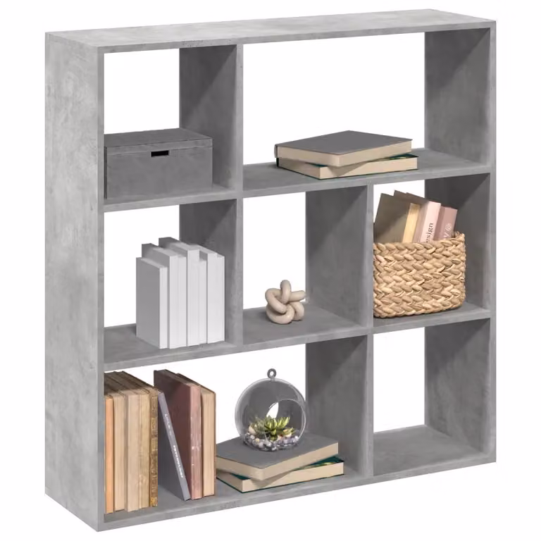Libreria Divisorio vidaXL Moderna in MDF Grigio Opaco L: 102 cm, P: 29 cm, H: 103,5 cm