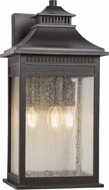 Applique esterna Livingston Quoizel bronzo E14 3x40W