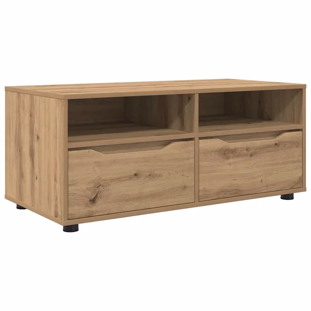 Mobile TV moderno vidaXL in legno color rovere marrone L/P/H: 100 x 48 x 43 cm – 2