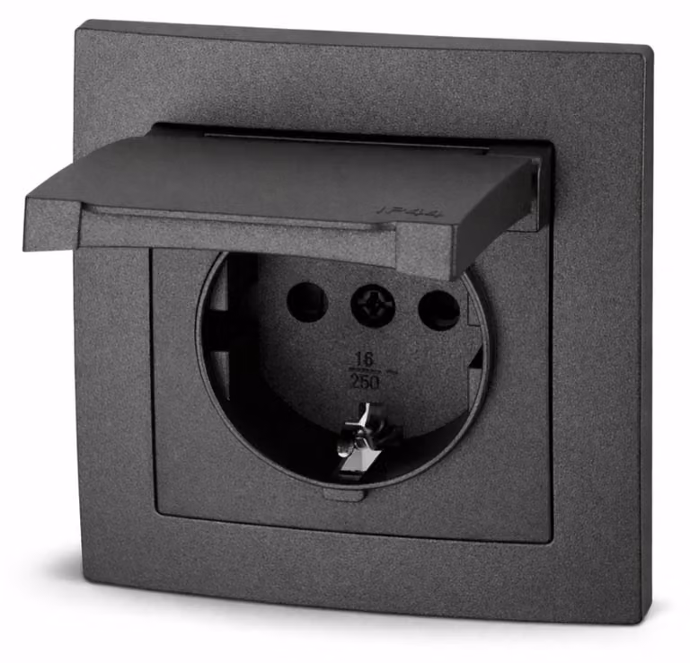 Prese da incasso IP44, con morsetti a molla, multifunzione, serie antracite