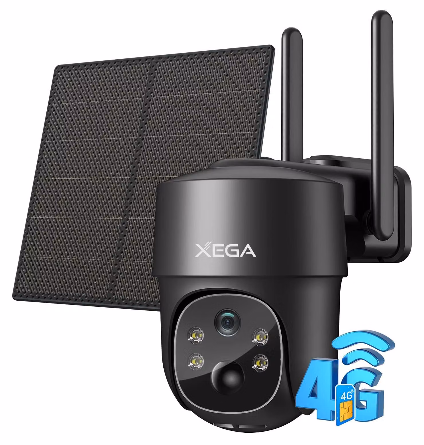 Telecamera di sicurezza 4G - Pannello solare - Per esterni con SIM - 2K - PTZ - IP66