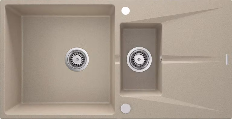 1.5-bowl granite sink with drainer