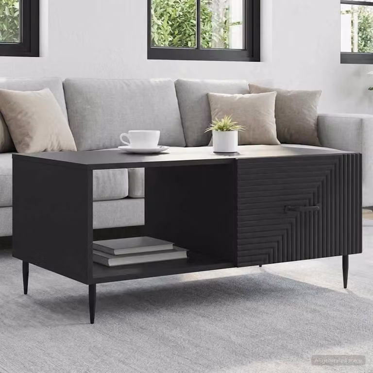 Maison Exclusive - Tavolino nero 90 x 50 x 40 cm in materiale derivato dal legno