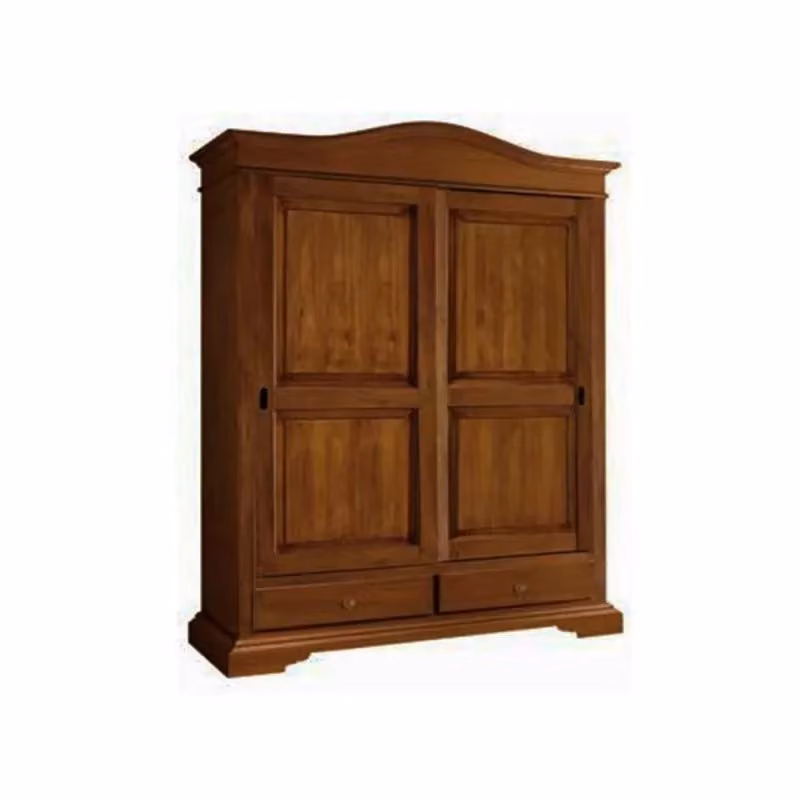 Armadio Arte Povera Mobili 2G con 2 ante scorrevoli in legno color noce L: 180 cm, P: 67 cm, H: 225 cm – 1