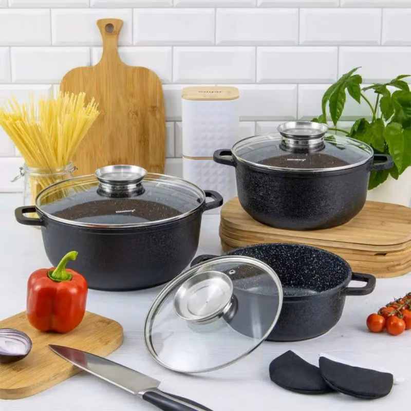 Set di pentole Klausberg KB-7359 in alluminio con rivestimento antiaderente nero, 8 pezzi – 2