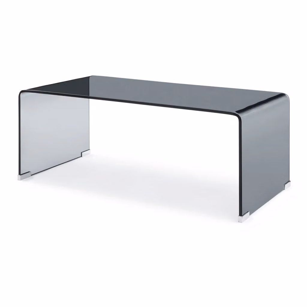 Tavolino da caffè Väsas en.casa in vetro grigio L: 90 cm, P: 45 cm, H: 35 cm – 2