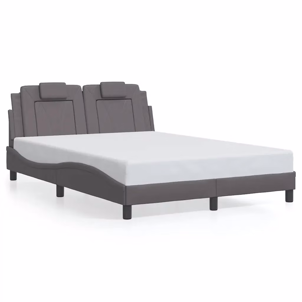 Letto giroletto Viana vidaXL in similpelle grigio, L/P/H: 200 x 140 x 74,5 cm – 2