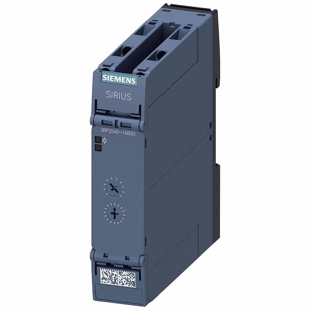 Relè temporizzato Siemens, con ritardo al rilascio, 24 V CA/CC, 1 W, 7 intervalli di tempo 0,05-600 s, 3RP25401AB30