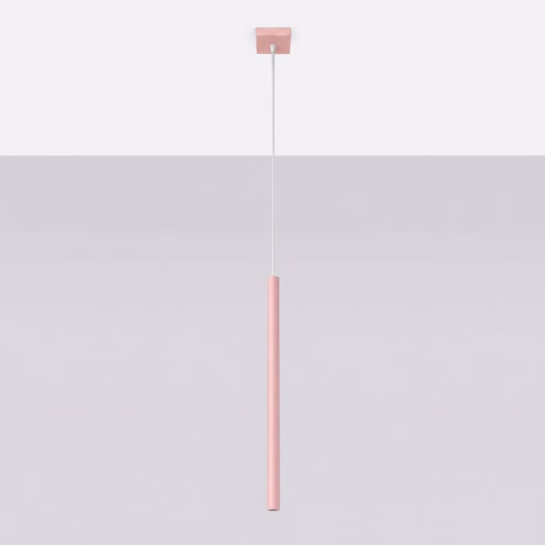 Lampada a sospensione PASTELO 1 rosa 1xG9 8W acciaio 120x8x8 cm Sollux Lighting