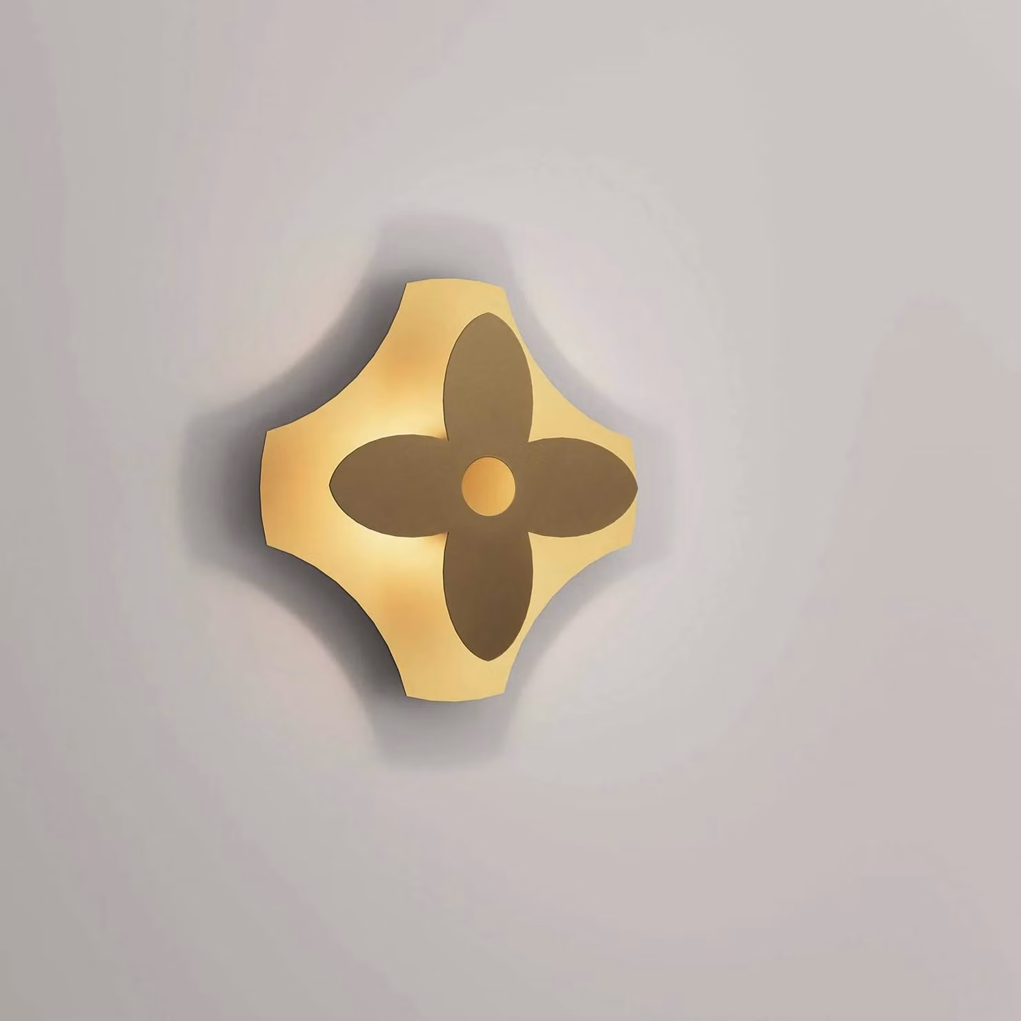 OLEV Applique da parete di design Ornato Flower, dimmerabile, Ottone / Oro, Soggiorno / Sala da pranzo, Alluminio, Design, Applique