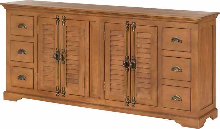MASSIVMOEBEL24 | Credenza TOULOUSE #17 in Legno di Mango Oliato Beige - 200x45x90