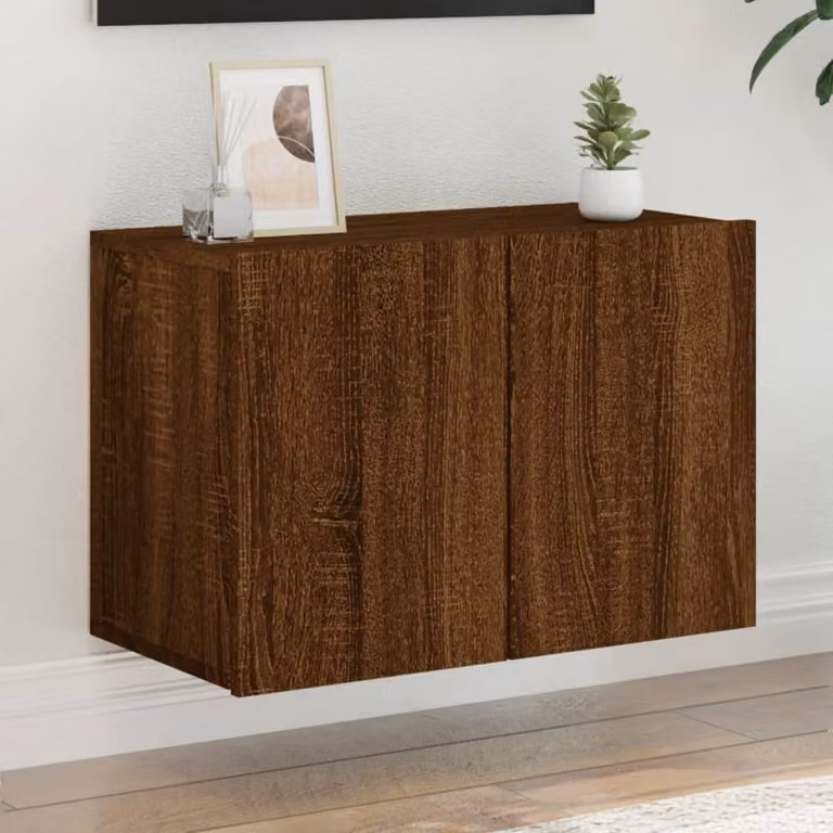 Mobile TV da parete vidaXL in legno Rovere Marrone L: 60 cm, P: 30 cm, H: 41 cm