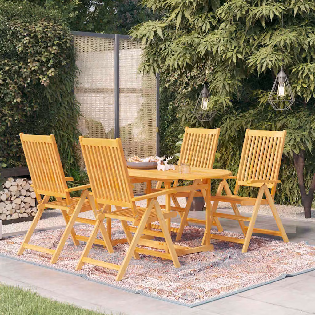 Set da pranzo da giardino vidaXL in legno di teak marrone composto da 5 pezzi