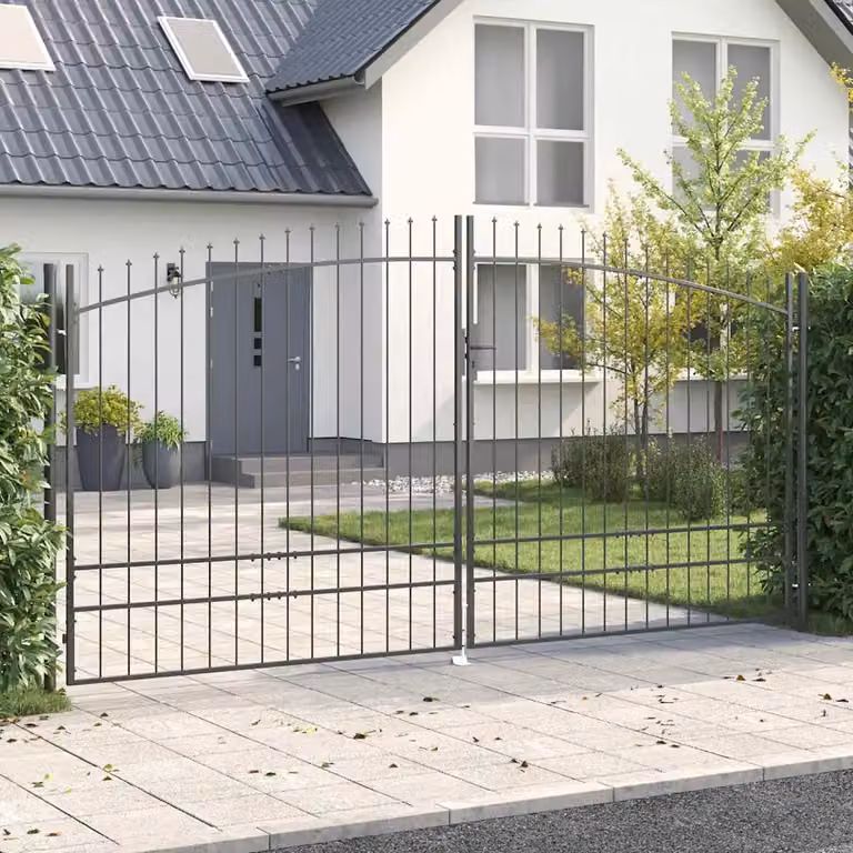 Cancello Doppio a Battente vidaXL WOERDEN in Acciaio Antracite L: 400 cm, H: 249,5 cm