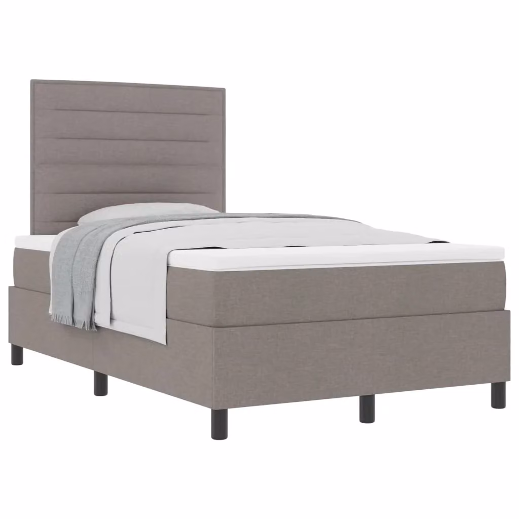 Letto a molle con testiera Talpa vidaXL in tessuto grigio L: 120 cm, P: 200 cm – 2