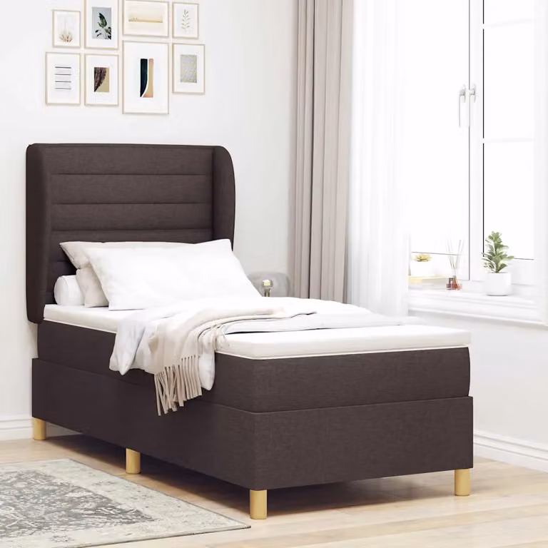 Letto ibrido con materasso vidaXL in tessuto marrone scuro L/P: 190 x 90 cm