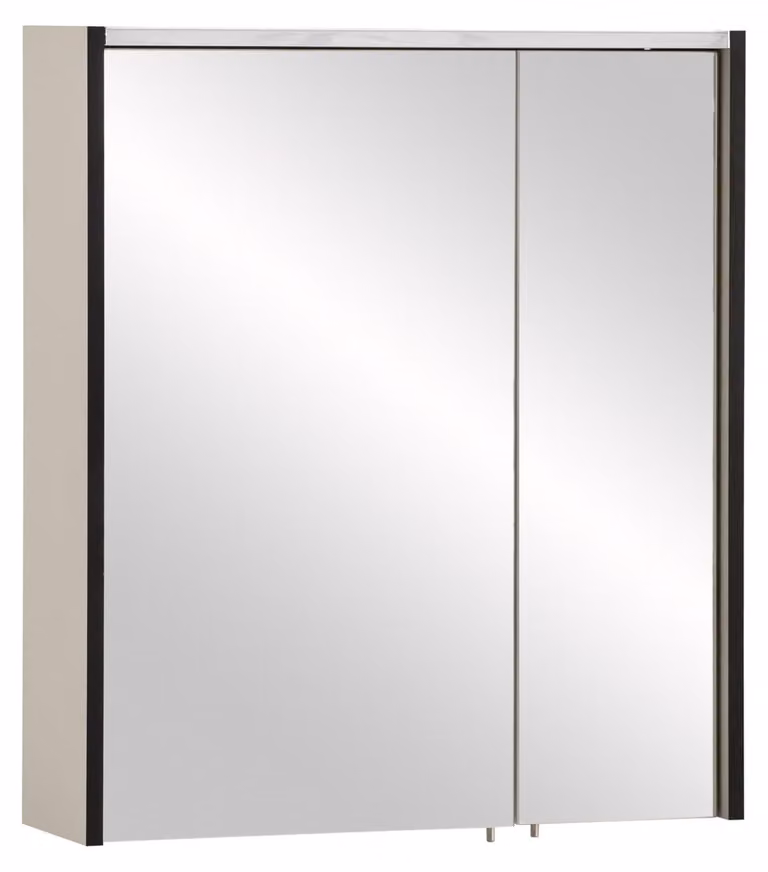 Specchio con illuminazione a LED, color crema, dimensioni 63,5 x 17,5 x 72,4 cm